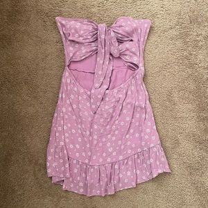 Skylar+Madison Strapless Purple Floral Dress